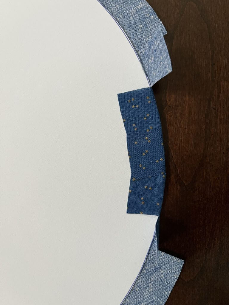 Fabric Backing with edge glued to back