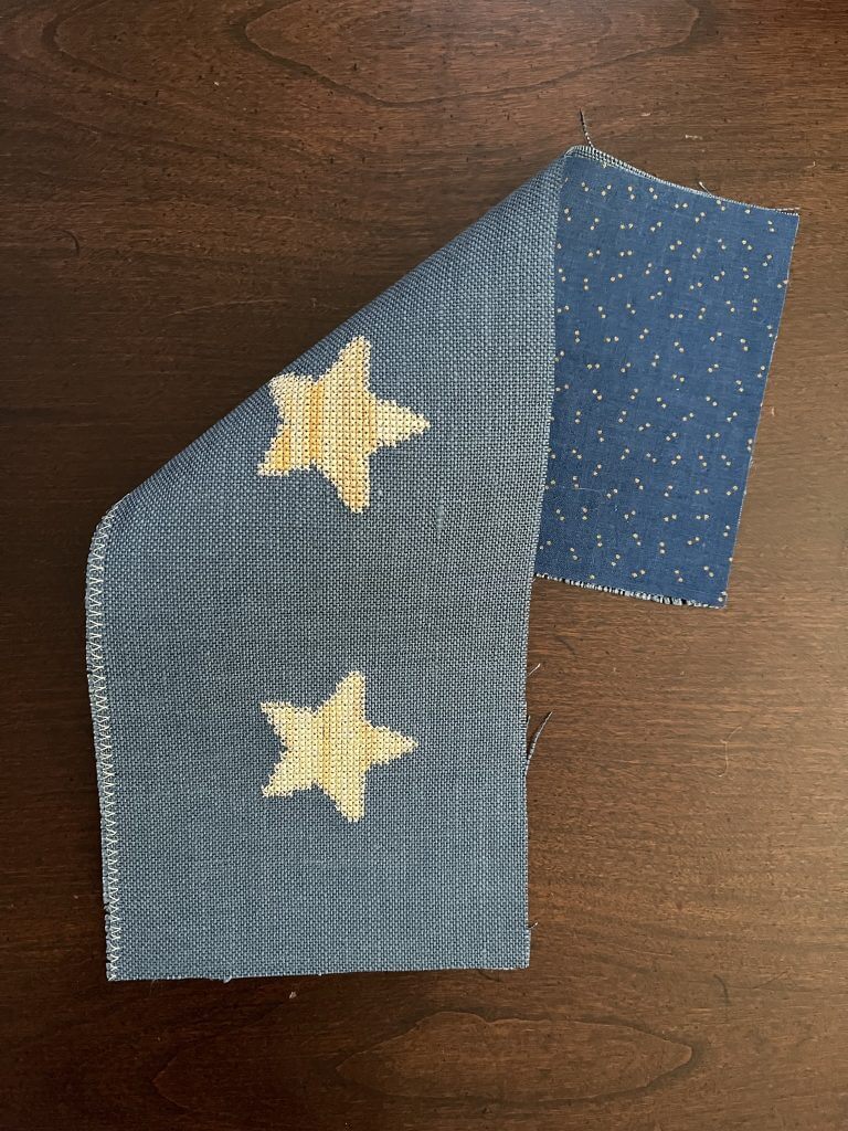 cotton fabric fused to back of star band