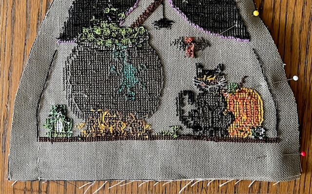 Wrong side of the witch body, ready to be machine stitched